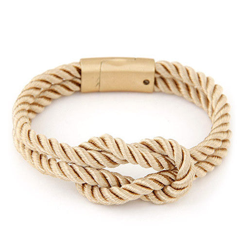 Gold Nautical Rope Gold Rope Bracelet - Classy Gold Nautical Knot with Gold Clasp – Matte ...