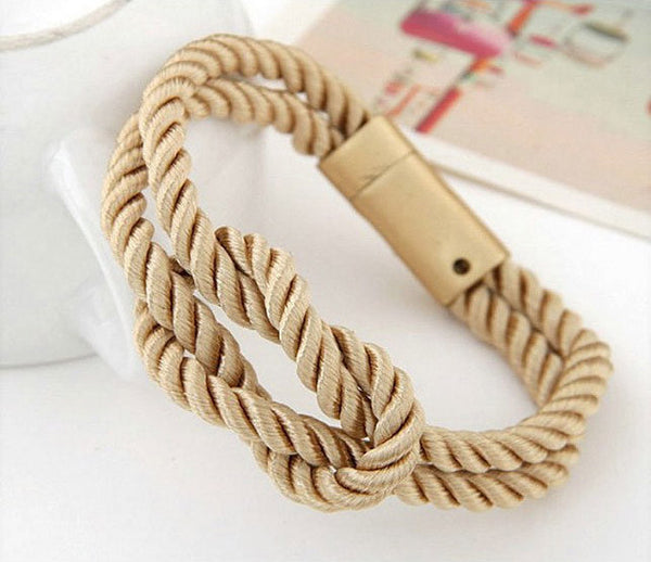 Gold Nautical Rope Gold Rope Bracelet - Classy Gold Nautical Knot with Gold Clasp – Matte ...